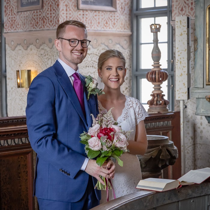 Bröllopsbilder i slottsmiljö